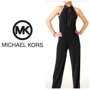 Michael Kors Blue Halter Jumpsuit, New, 2 Petite